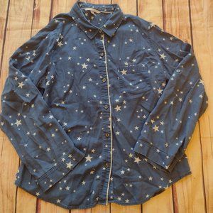 Victoria's Secret Size Small Blue Stars Pajama Shirt Cotton. Very soft.